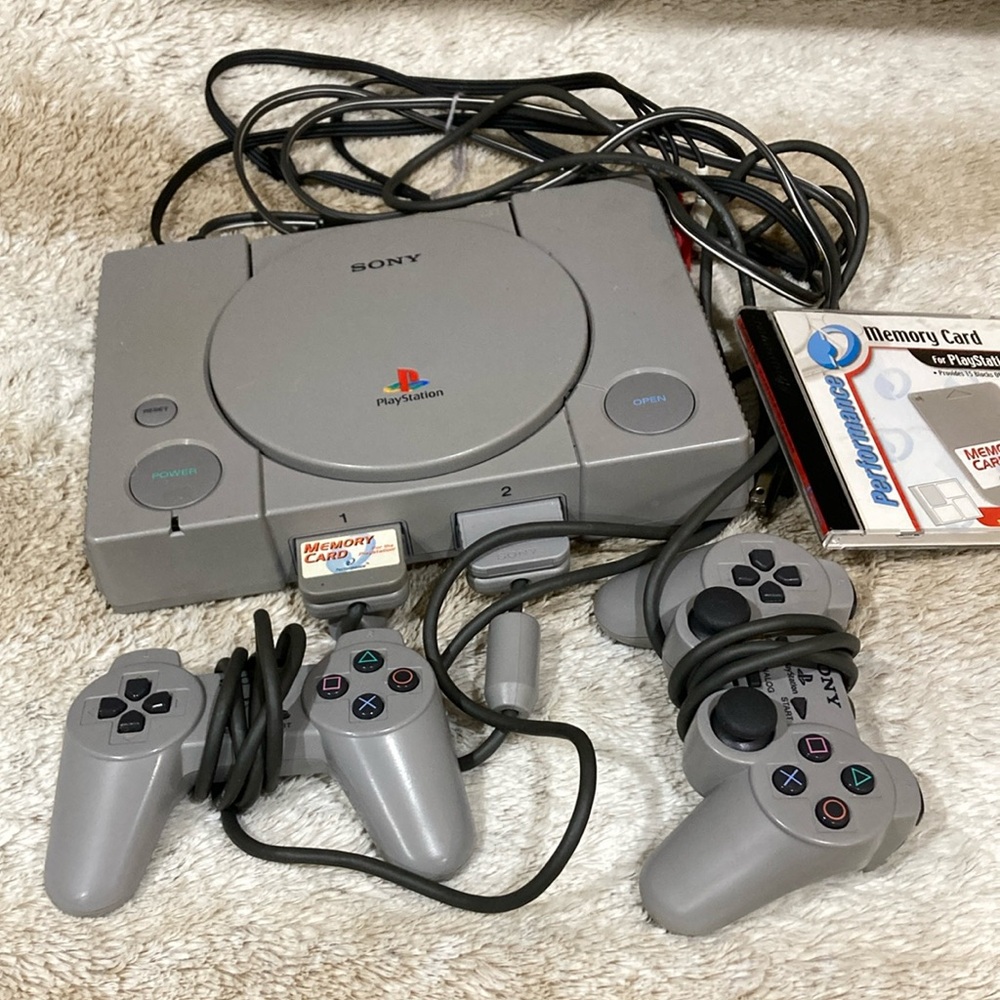 Sony PlayStation with Cables & 2 Controllers